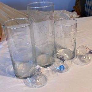 😀Princess House Vintage Floating Oil Candle Holders and Vase